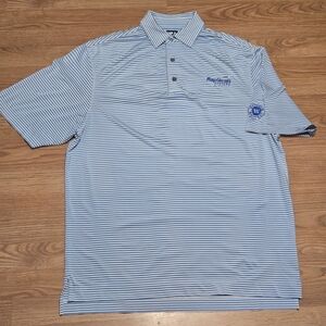 FootJoy FJ Golf Men's Blue Striped Polo‎ Shirt Size Large
